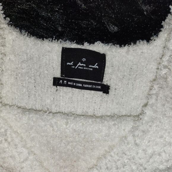 White Fuzzy Crop Top - Picture 2 of 5